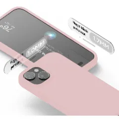 Husa iPhone 15 Plus Casey Studios Premium Soft Silicone Pink Sand