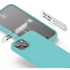 Husa iPhone 15 Plus Casey Studios Premium Soft Silicone Turcoaz
