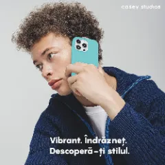 Husa iPhone 15 Plus Casey Studios Premium Soft Silicone Turcoaz