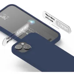 Husa iPhone 15 Plus Casey Studios Premium Soft Silicone Midnight Blue