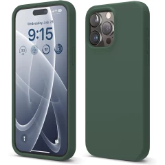 Husa iPhone 15 Pro Casey Studios Premium Soft Silicone Webster Green 