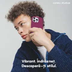 Husa iPhone 15 Pro Casey Studios Premium Soft Silicone Burgundy