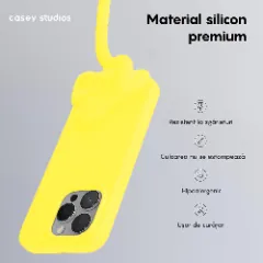Husa iPhone 15 Pro Casey Studios Premium Soft Silicone Galben