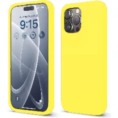 Husa iPhone 15 Pro Casey Studios Premium Soft Silicone Galben