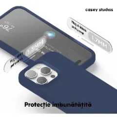 Husa iPhone 15 Pro Casey Studios Premium Soft Silicone Midnight Blue