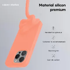 Husa iPhone 15 Pro Casey Studios Premium Soft Silicone Nectarine