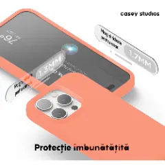 Husa iPhone 15 Pro Casey Studios Premium Soft Silicone Nectarine