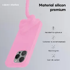 Husa iPhone 15 Pro Casey Studios Premium Soft Silicone Roz