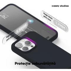 Husa iPhone 15 Pro Casey Studios Premium Soft Silicone Midnight Blue