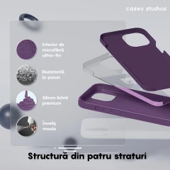 Husa iPhone 15 Pro Casey Studios Premium Soft Silicone Light Purple