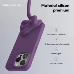 Husa iPhone 15 Pro Casey Studios Premium Soft Silicone Light Purple