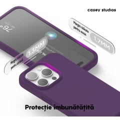 Husa iPhone 15 Pro Casey Studios Premium Soft Silicone Light Purple