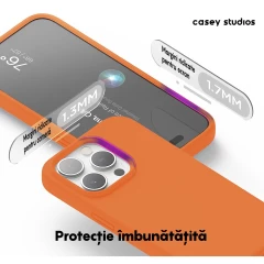 Husa iPhone 15 Pro Casey Studios Premium Soft Silicone Nectarine