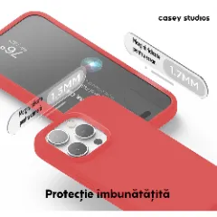 Husa iPhone 15 Pro Casey Studios Premium Soft Silicone Roz