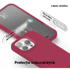 Husa iPhone 15 Pro Casey Studios Premium Soft Silicone Burgundy