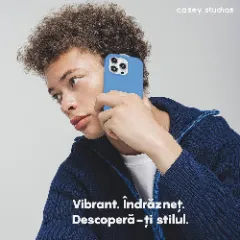 Husa iPhone 15 Pro Casey Studios Premium Soft Silicone Cadet Blue