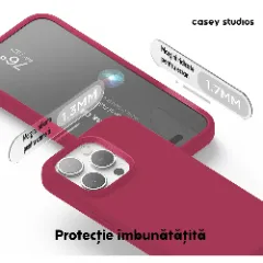 Husa iPhone 15 Pro Max Casey Studios Premium Soft Silicone Burgundy