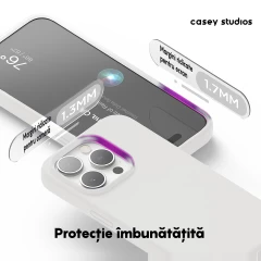 Husa iPhone 15 Pro Max Casey Studios Premium Soft Silicone Alb