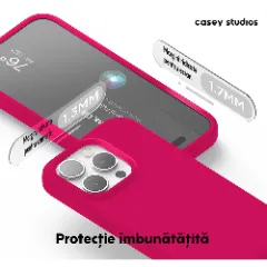 Husa iPhone 15 Pro Max Casey Studios Premium Soft Silicone Fuchsia