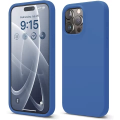Husa iPhone 15 Pro Max Casey Studios Premium Soft Silicone Cadet Blue 