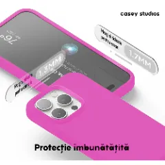 Husa iPhone 15 Pro Max Casey Studios Premium Soft Silicone Fuchsia
