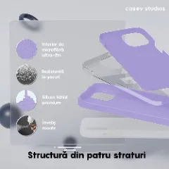 Husa iPhone 15 Pro Max Casey Studios Premium Soft Silicone Light Lilac