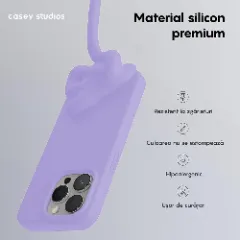 Husa iPhone 15 Pro Max Casey Studios Premium Soft Silicone Light Lilac