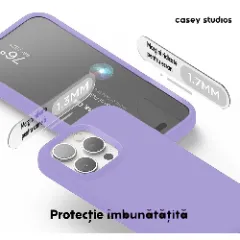 Husa iPhone 15 Pro Max Casey Studios Premium Soft Silicone Light Lilac