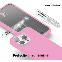 Husa iPhone 15 Pro Max Casey Studios Premium Soft Silicone Roz