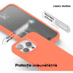 Husa iPhone 15 Pro Max Casey Studios Premium Soft Silicone Nectarine