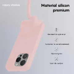 Husa iPhone 15 Pro Max Casey Studios Premium Soft Silicone Pink Sand