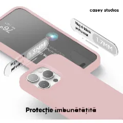 Husa iPhone 15 Pro Max Casey Studios Premium Soft Silicone Pink Sand