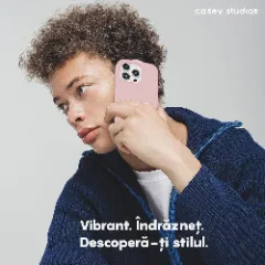 Husa iPhone 15 Pro Max Casey Studios Premium Soft Silicone Pink Sand