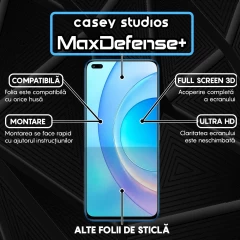 Folie Sticla CASEY STUDIOS compatibila cu Honor 50 Lite / Huawei nova 8i, Full Glue, Duritate Militara, Ultra HD, Anti Zgarieturi, Anti Amprente, Anti Socuri, Margini Negre Negru