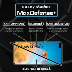 Folie Sticla CASEY STUDIOS compatibila cu Huawei P40 Pro / P40 Pro Plus, Full Glue, Duritate Militara, Ultra HD, Anti Zgarieturi, Anti Amprente, Anti Socuri, Margini Negre Negru