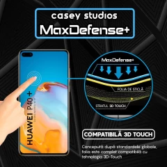 Folie Sticla CASEY STUDIOS compatibila cu Huawei P40 Pro / P40 Pro Plus, Full Glue, Duritate Militara, Ultra HD, Anti Zgarieturi, Anti Amprente, Anti Socuri, Margini Negre Negru