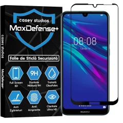 Folie Sticla CASEY STUDIOS compatibila cu Huawei Y6 2019 / Y6 Pro 2019 / Y6p / Honor 8A 2020, Full Glue, Duritate Militara, Ultra HD, Anti Zgarieturi, Anti Amprente, Anti Socuri, Margini Negre Negru