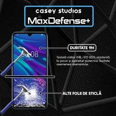 Folie Sticla CASEY STUDIOS compatibila cu Huawei Y6 2019 / Y6 Pro 2019 / Y6p / Honor 8A 2020, Full Glue, Duritate Militara, Ultra HD, Anti Zgarieturi, Anti Amprente, Anti Socuri, Margini Negre Negru