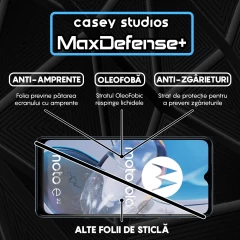 Folie Sticla CASEY STUDIOS compatibila cu Motorola Moto E22 / Moto E22i, Full Glue, Duritate Militara, Ultra HD, Anti Zgarieturi, Anti Amprente, Anti Socuri, Margini Negre Negru