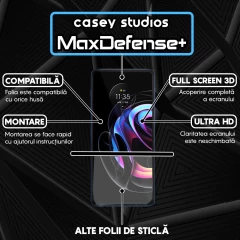 Folie Sticla CASEY STUDIOS compatibila cu Motorola Moto Edge 20 Pro, Full Glue, Duritate Militara, Ultra HD, Anti Zgarieturi, Anti Amprente, Anti Socuri, Margini Negre Negru