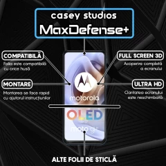 Folie Sticla CASEY STUDIOS compatibila cu Motorola Moto G31 / Moto G41 / Moto G62 5G / Moto G71 5G, Full Glue, Duritate Militara, Ultra HD, Anti Zgarieturi, Anti Amprente, Anti Socuri, Margini Negre Negru