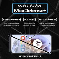 Folie Sticla CASEY STUDIOS compatibila cu Motorola Moto G31 / Moto G41 / Moto G62 5G / Moto G71 5G, Full Glue, Duritate Militara, Ultra HD, Anti Zgarieturi, Anti Amprente, Anti Socuri, Margini Negre Negru