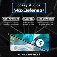 Folie Sticla CASEY STUDIOS compatibila cu Motorola Moto G52 / Moto G82 5G, Full Glue, Duritate Militara, Ultra HD, Anti Zgarieturi, Anti Amprente, Anti Socuri, Margini Negre Negru