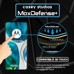 Folie Sticla CASEY STUDIOS compatibila cu Motorola Moto G52 / Moto G82 5G, Full Glue, Duritate Militara, Ultra HD, Anti Zgarieturi, Anti Amprente, Anti Socuri, Margini Negre Negru