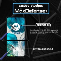 Folie Sticla CASEY STUDIOS compatibila cu Motorola Moto G52 / Moto G82 5G, Full Glue, Duritate Militara, Ultra HD, Anti Zgarieturi, Anti Amprente, Anti Socuri, Margini Negre Negru