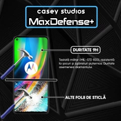 Folie Sticla CASEY STUDIOS compatibila cu Motorola Moto G9 Plus, Full Glue, Duritate Militara, Ultra HD, Anti Zgarieturi, Anti Amprente, Anti Socuri, Margini Negre Negru