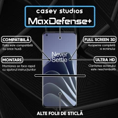 Folie Sticla CASEY STUDIOS compatibila cu OnePlus 10 Pro / 11, Full Glue, Duritate Militara, Ultra HD, Anti Zgarieturi, Anti Amprente, Anti Socuri, Margini Negre Negru