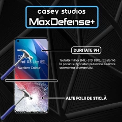 Folie Sticla CASEY STUDIOS compatibila cu Oppo Find X3 Lite / Reno5 5G, Full Glue, Duritate Militara, Ultra HD, Anti Zgarieturi, Anti Amprente, Anti Socuri, Margini Negre Negru