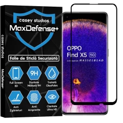 Folie Sticla CASEY STUDIOS compatibila cu Oppo Find X5 Pro, Full Glue, Duritate Militara, Ultra HD, Anti Zgarieturi, Anti Amprente, Anti Socuri, Margini Negre Negru