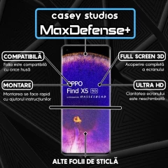 Folie Sticla CASEY STUDIOS compatibila cu Oppo Find X5 Pro, Full Glue, Duritate Militara, Ultra HD, Anti Zgarieturi, Anti Amprente, Anti Socuri, Margini Negre Negru